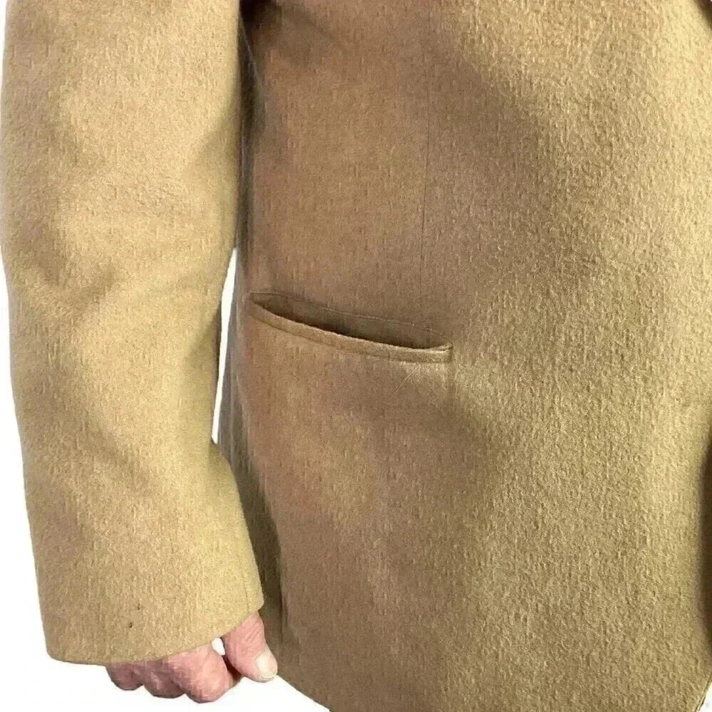 La Crosse Blazer Sport Coat Men 44L Long Beige Tan 2 Button Camel Hair Wool